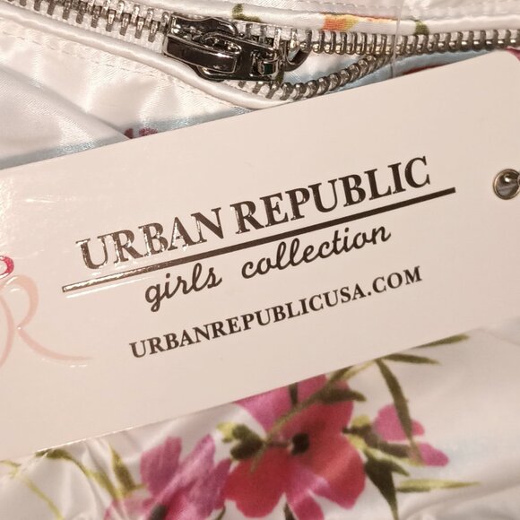 NEW Urban Republic Toddler Girls Sateen Bomber Jacket White Floral Size 12 Month - Picture 6 of 7